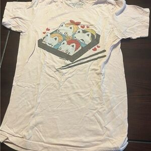 Cat Sushi Graphic Tee - Cream
